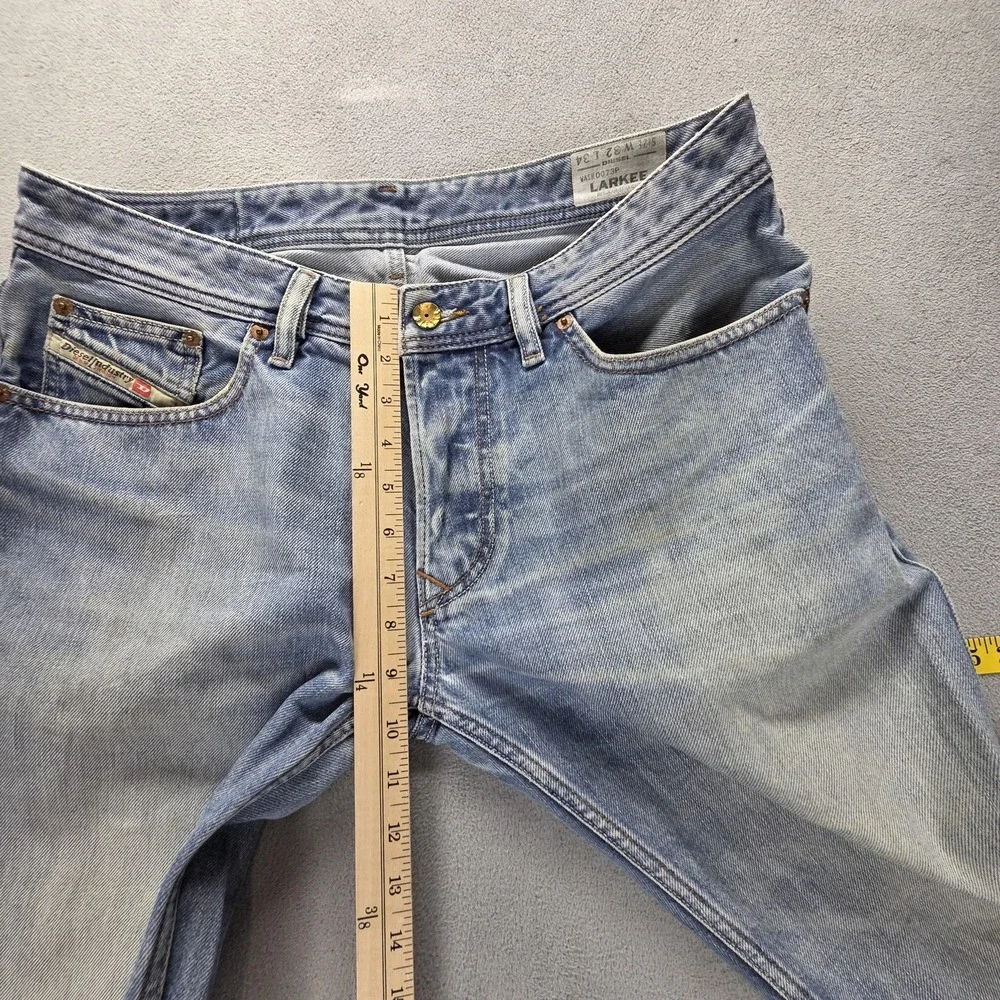Diesel Jeans Mens 32x34 Blue Larkee Regular Straight Light Wash Button Fly 0073P